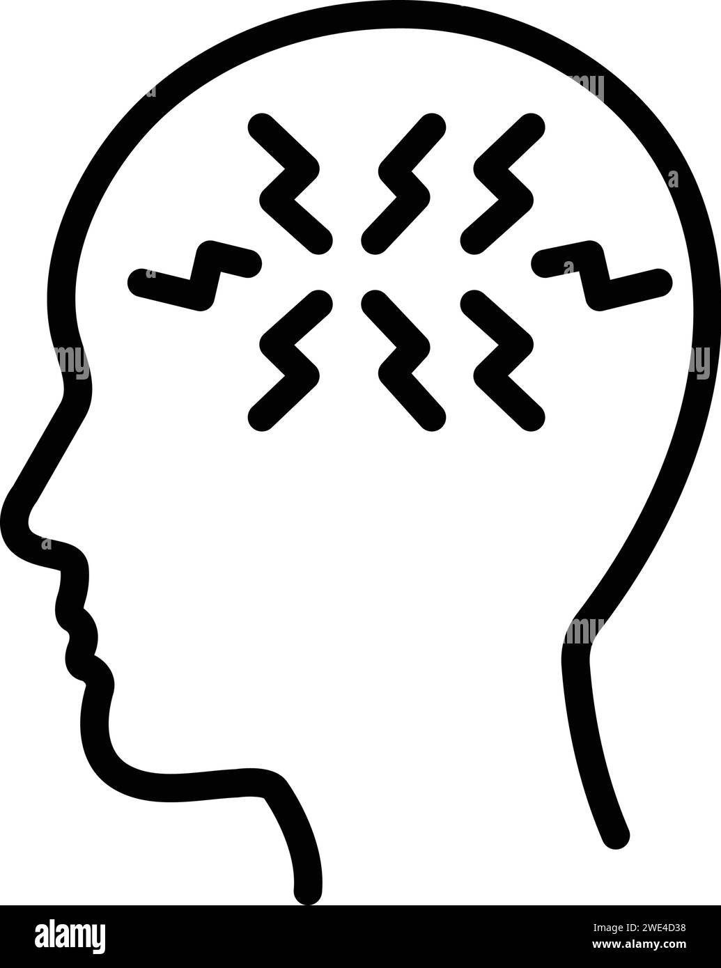 Icona per ptsd, disturbo da stress post traumatico Illustrazione Vettoriale