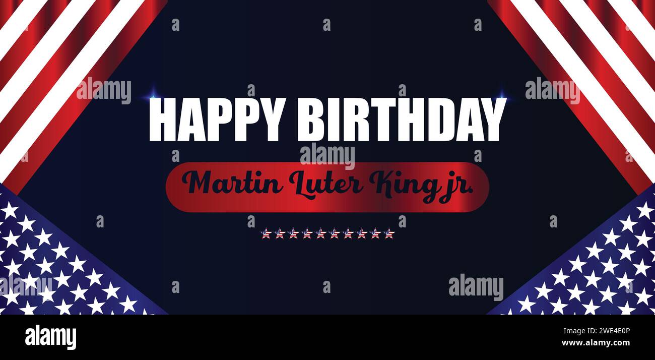 Buon compleanno martin Luter King jr. progettazione testuale Illustrazione Vettoriale