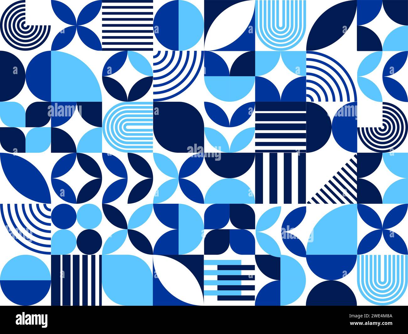 Sfondo geometrico astratto bianco moderno, scuro e azzurro. Elegante piastrella Vector vintage, che crea un'armoniosa fusione di estetica retrò ed elementi di design contemporanei che catturano l'occhio Illustrazione Vettoriale