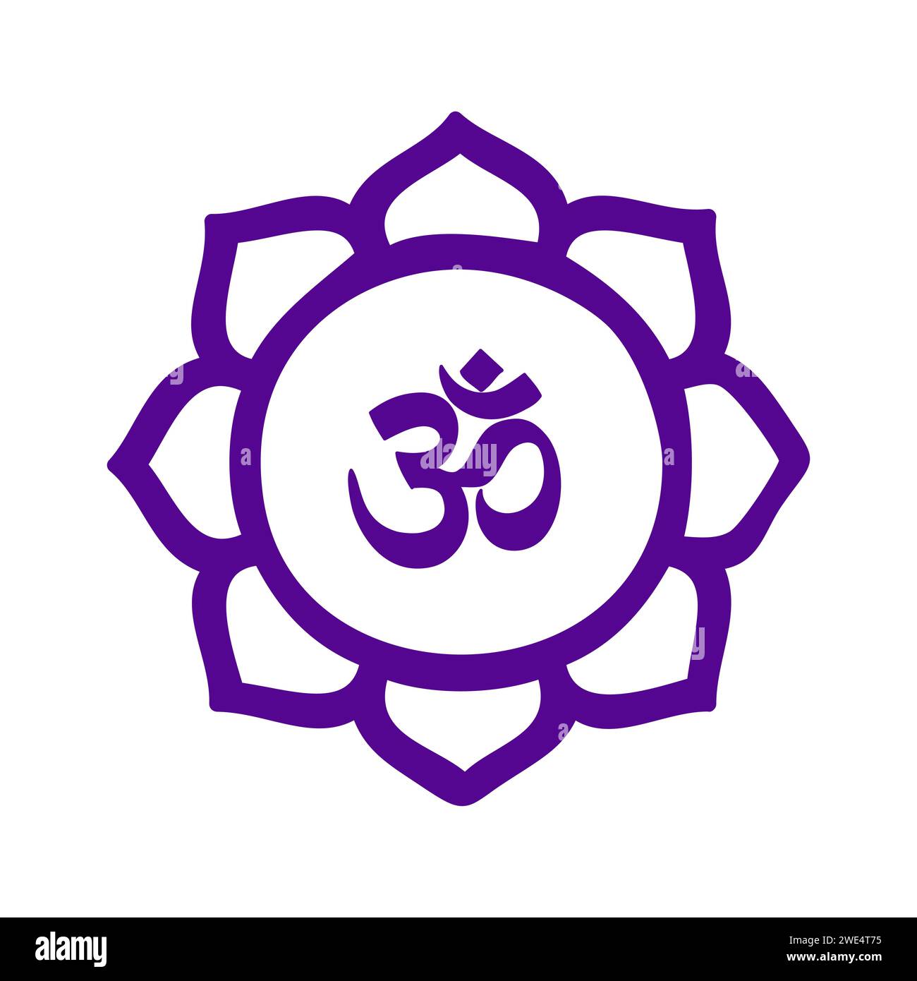 OM Sign on Lotus Flower Illustrazione Vettoriale
