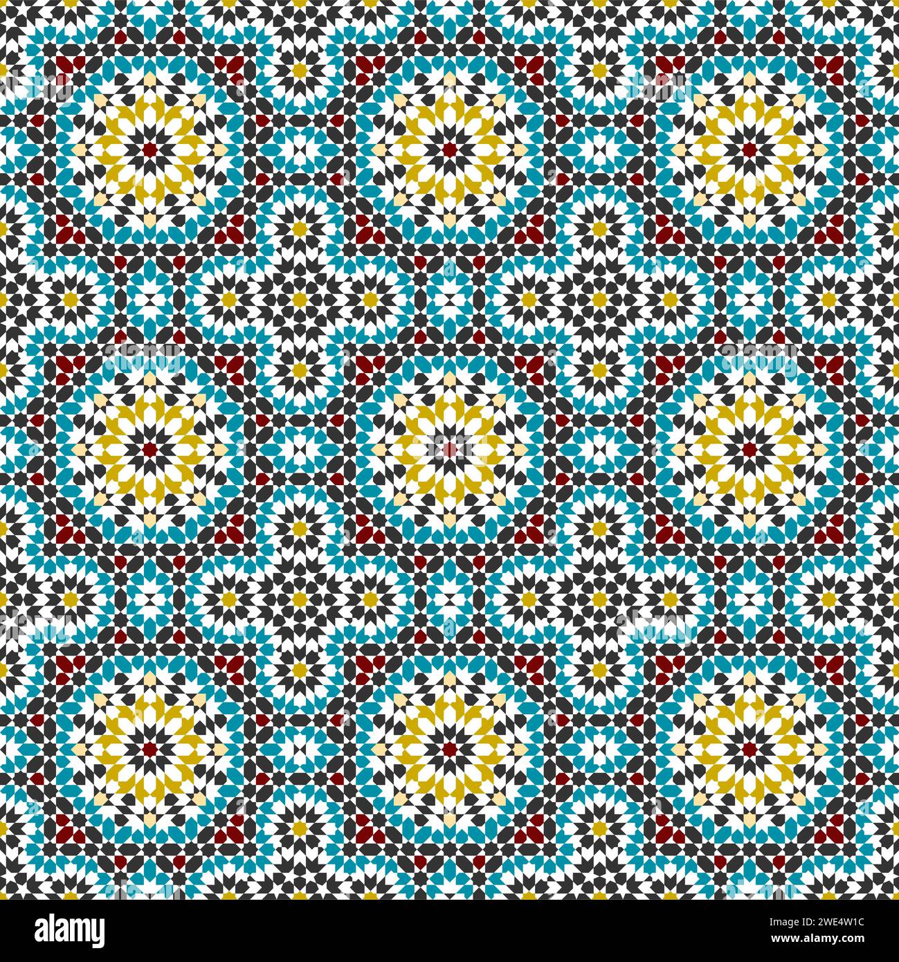 Motivo geometrico senza cuciture in stile arabo Zellij Illustrazione Vettoriale