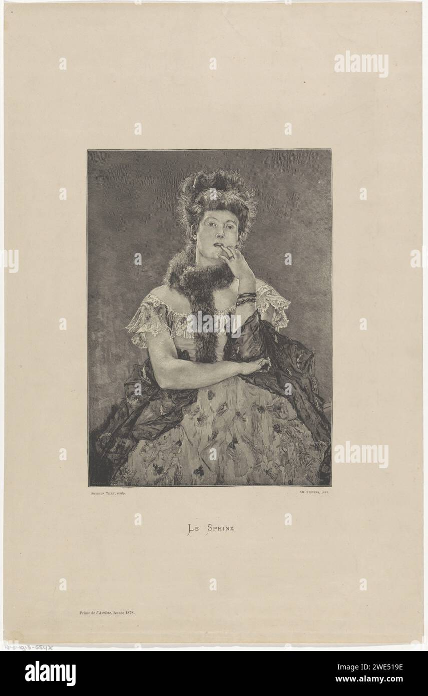 Moglie parigina, Smeeton-Tilly, dopo Alfred Stevens, 1878 stampa Paris paper adult Woman Foto Stock