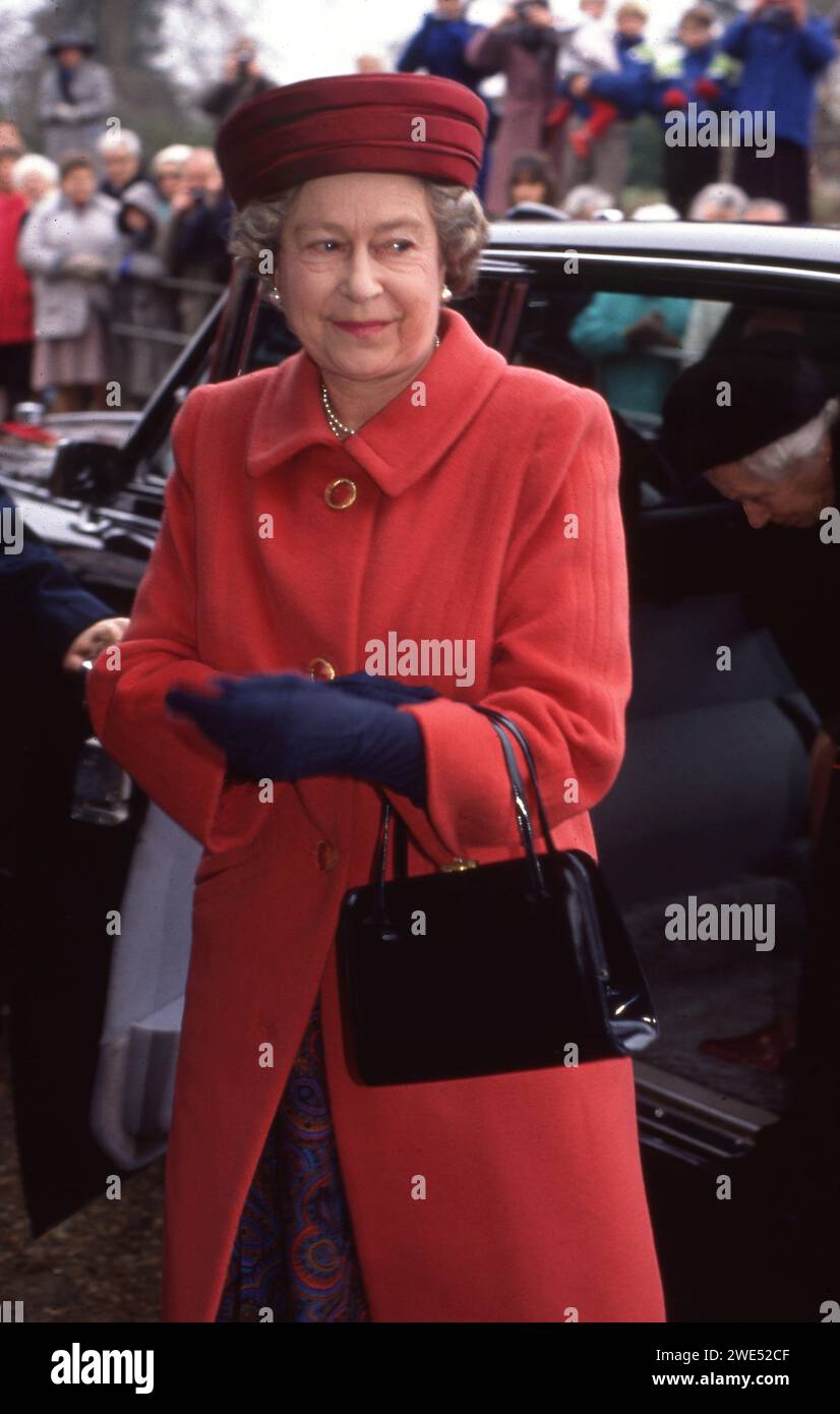 The Queen West Newton, nr Sandringham 3 febbraio 1991 1991 foto dell'Henshaw Archive Foto Stock