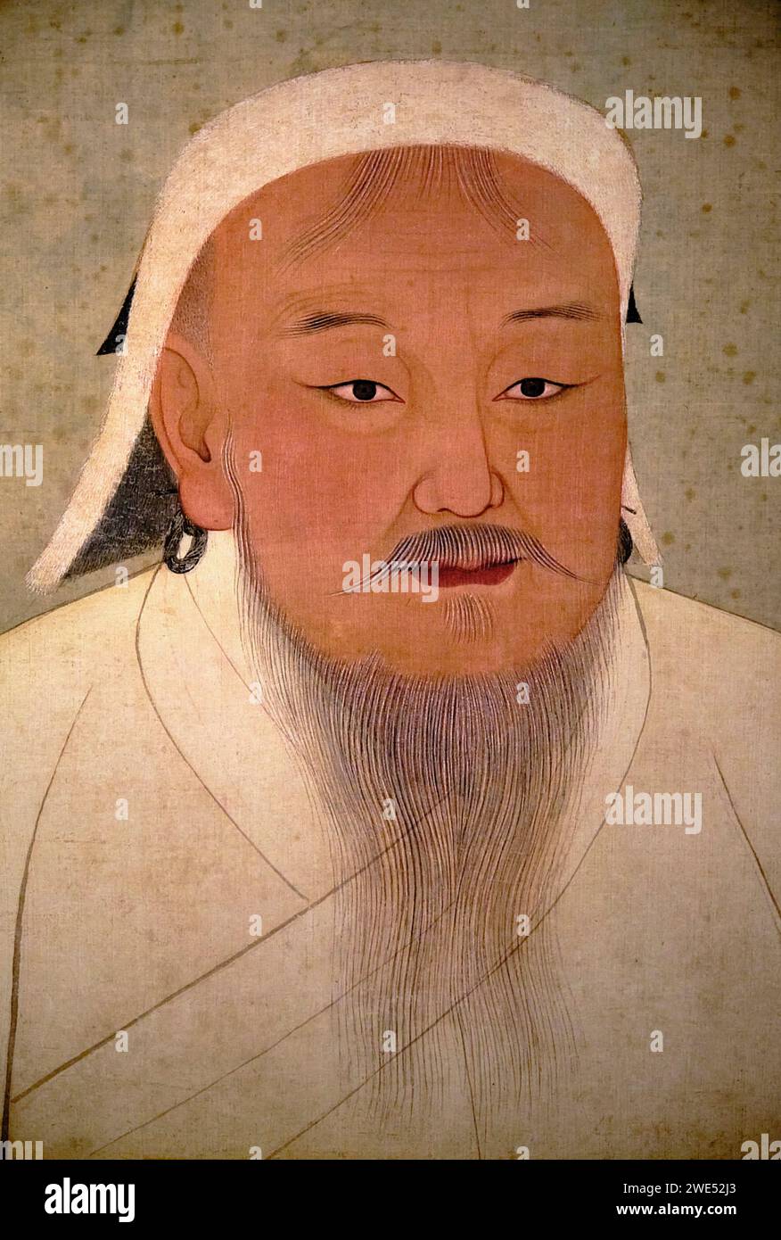 Taiwan, Taipei, Palace Museum, Gengis Khan, pittura di seta, impero mongolo (dinastia Yuan) XIV secolo Foto Stock