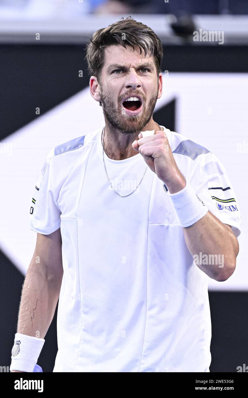 Cameron Norrie di GBR durante l'Australian Open 2024, torneo di tennis del grande Slam il 22 gennaio 2024 al Melbourne Park di Melbourne, Australia Foto Stock