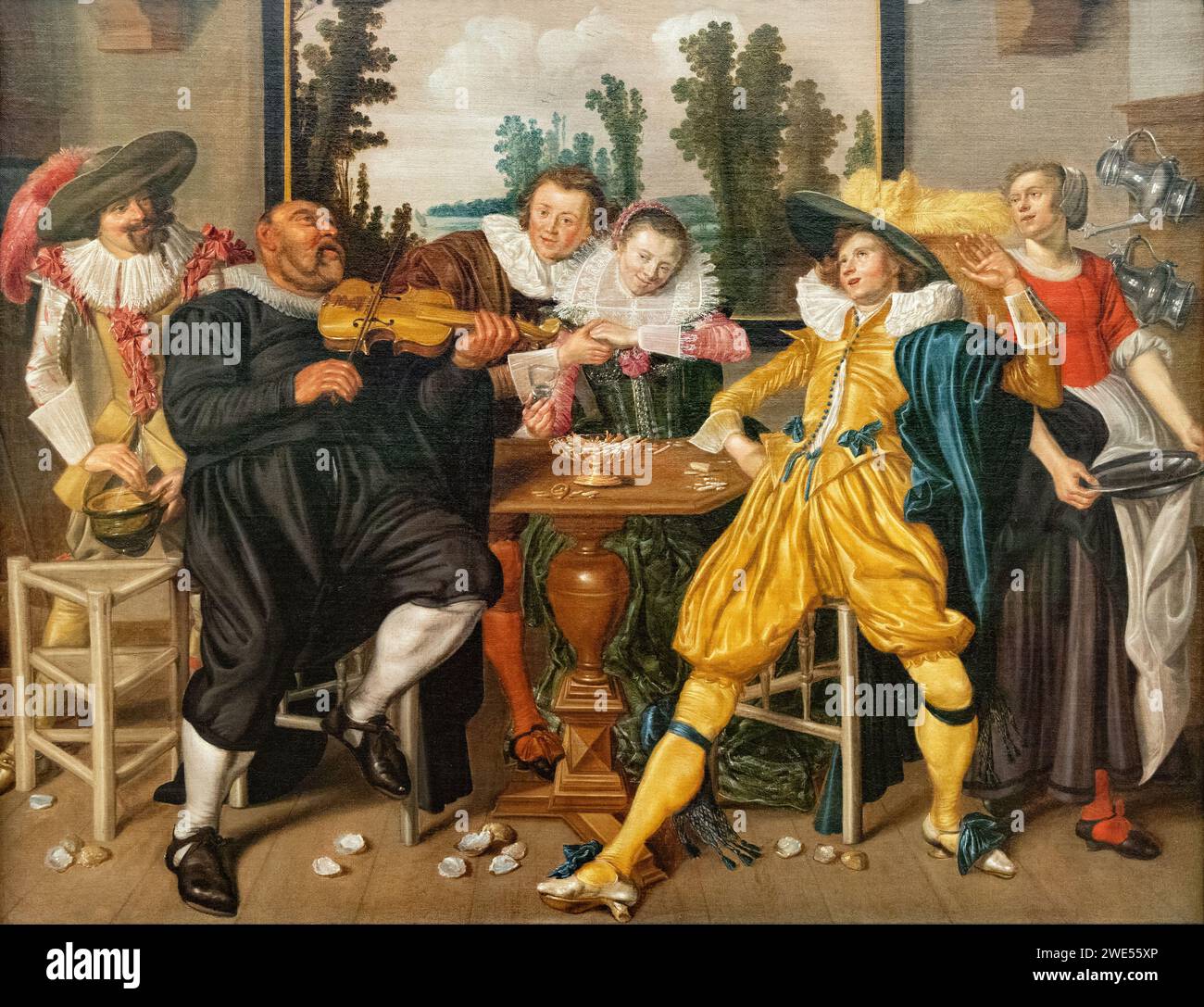 Willem Pieterszoon Buytewech Painting; "Cheerful Society", 1622-24. Pittore olandese del secolo d'oro, Foto Stock