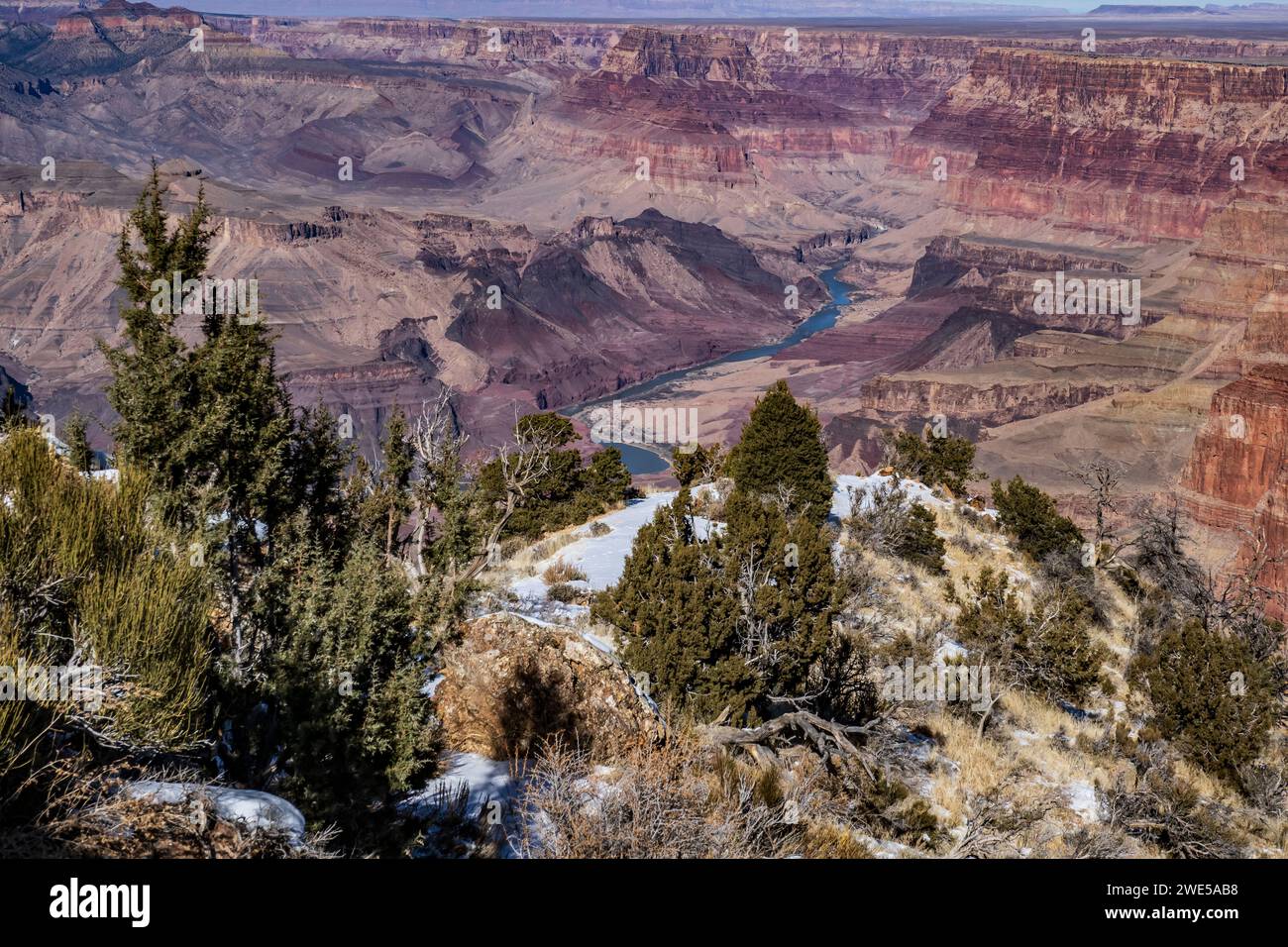 Canyon dalla Desert View Watchtower, dal Grand Canyon National Park, Arizona. Foto Stock