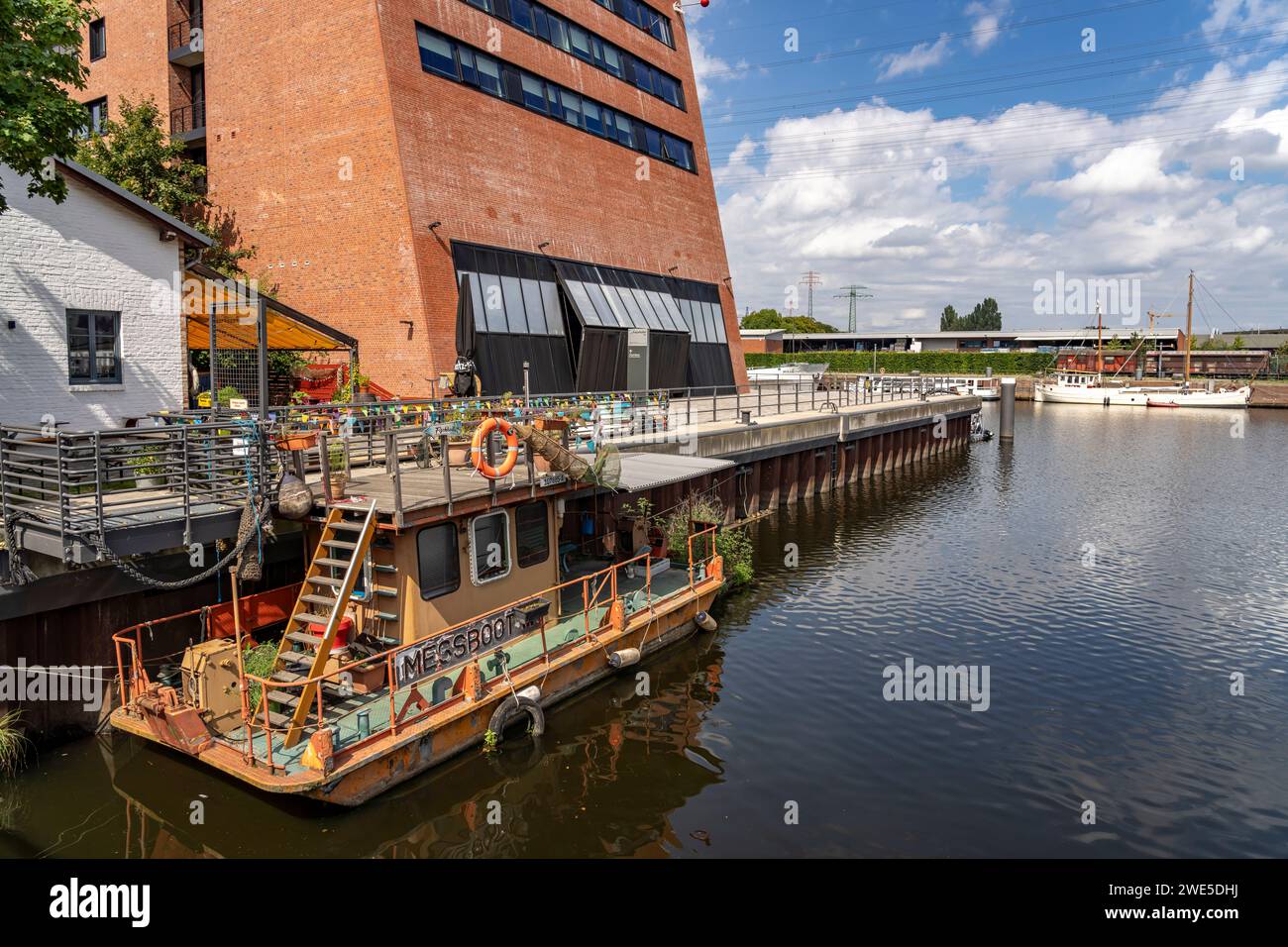 Fraunhofer Center for Maritime Logistics and Services CML nel porto interno di Harburg, Harburg, Amburgo, Germania Foto Stock