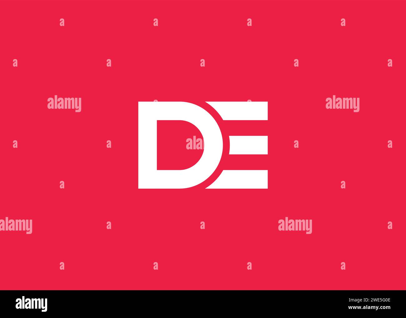 Modello vettoriale di design del logo con monogramma Letter D E. Illustrazione Vettoriale