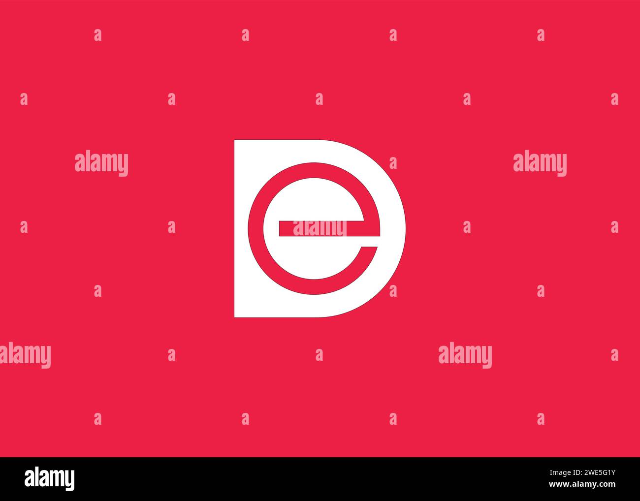 Modello vettoriale di design del logo con monogramma Letter D E. Illustrazione Vettoriale