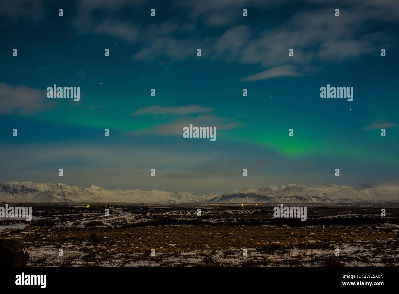 Aurora Borealis, paese islandese, Islanda. Foto Stock