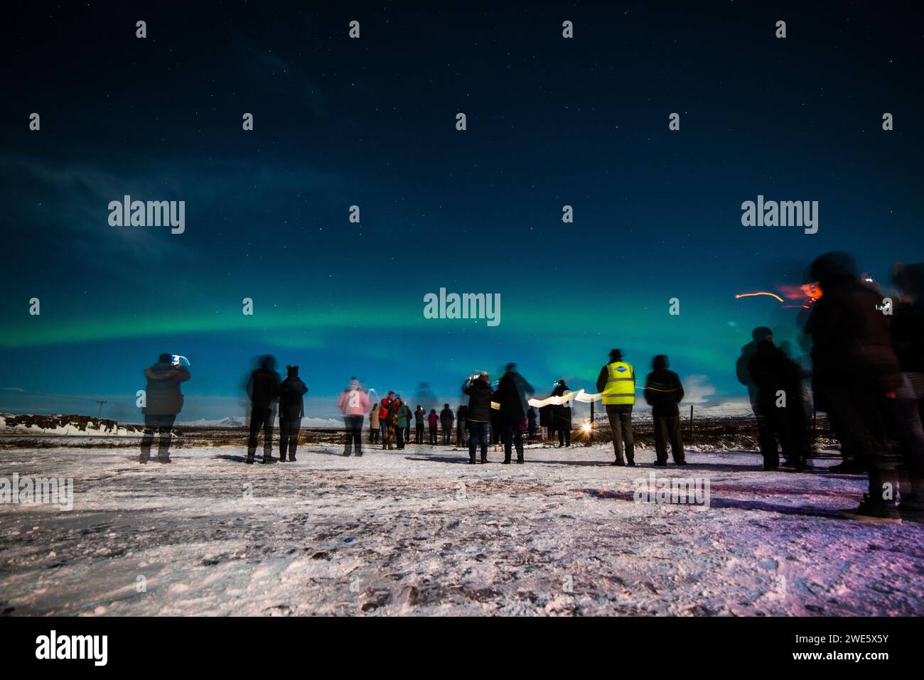 Aurora Borealis, paese islandese, Islanda. Foto Stock