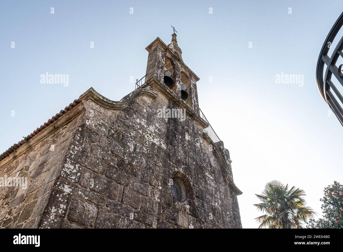 Un Ponte Ulla, Spagna. La chiesa parrocchiale di Santa Maria Maddalena, un tempio cattolico barocco galiziano Foto Stock