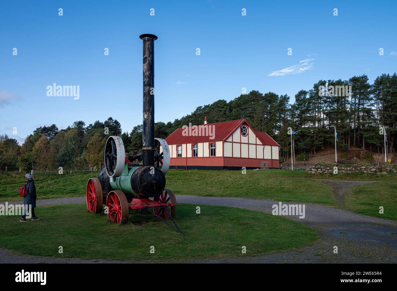 Steam Engine presso l'Highland Folk Museum, Scozia Foto Stock