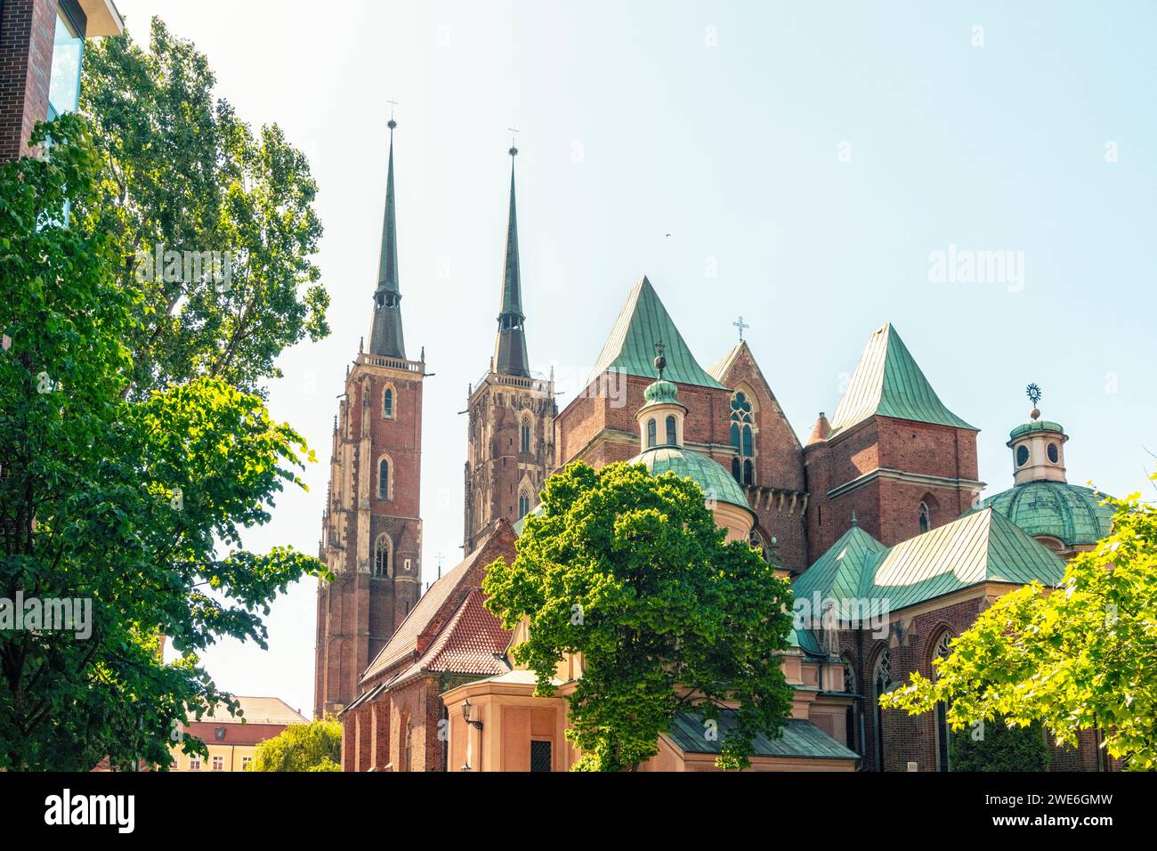 Polonia, Voivodato della bassa Slesia, Breslavia, Cattedrale di San John Baptist d'estate Foto Stock
