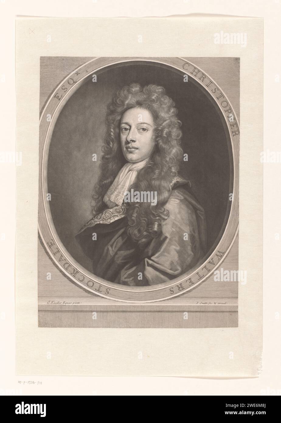 Ritratto di Christopher Walters Stockdale Esqr., John Smith (stampatore/editore), 1693 - 1742 persone storiche su carta stampata. politico, ad esempio leader del partito Foto Stock