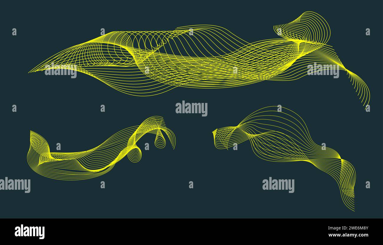 Sfondo linee intrecciate astratte. pattern futuristico 3d. Illustrazione Vettoriale