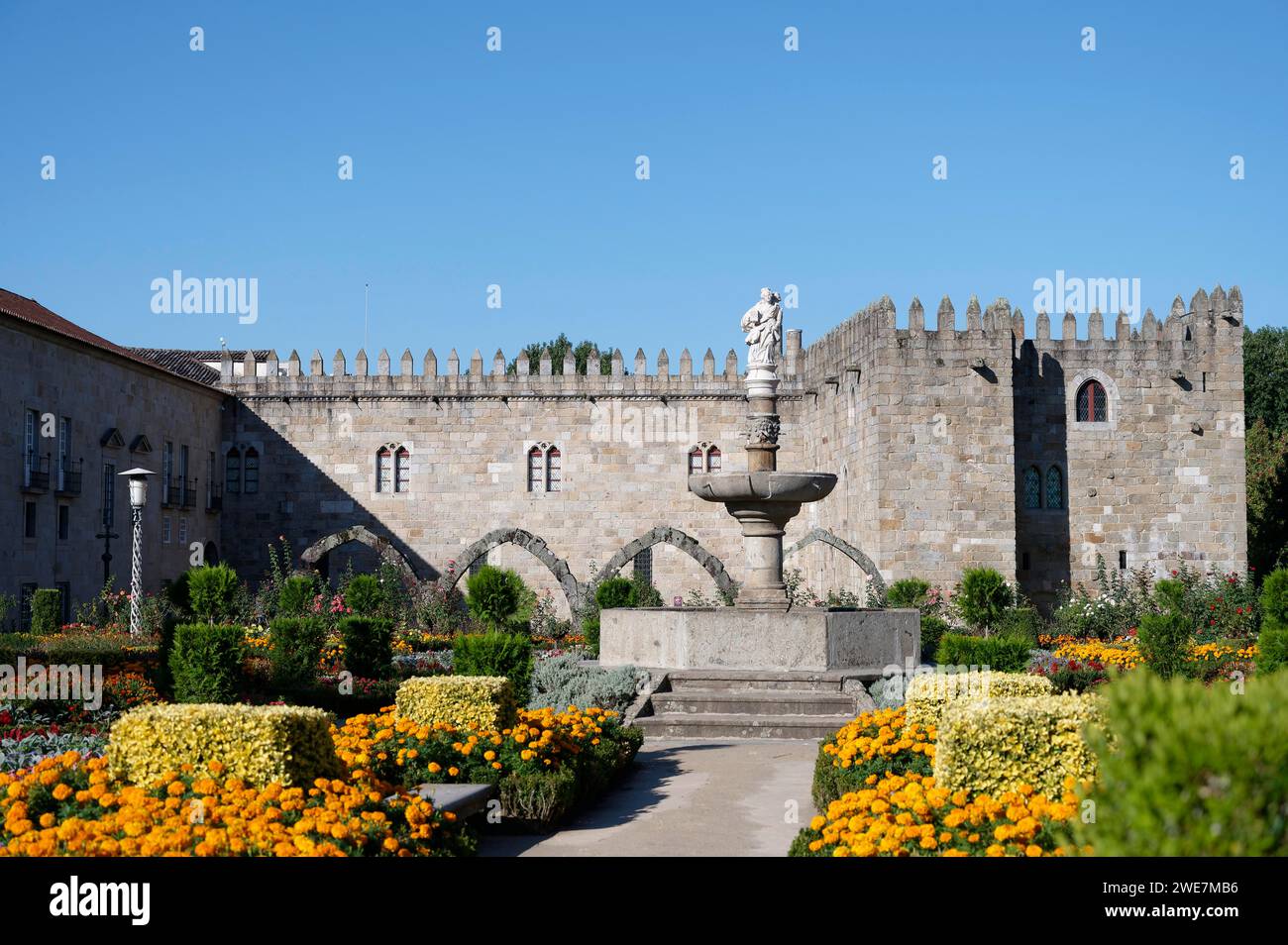 Fontana, Jardim de Santa Barbara, Braga, Portogallo Foto Stock