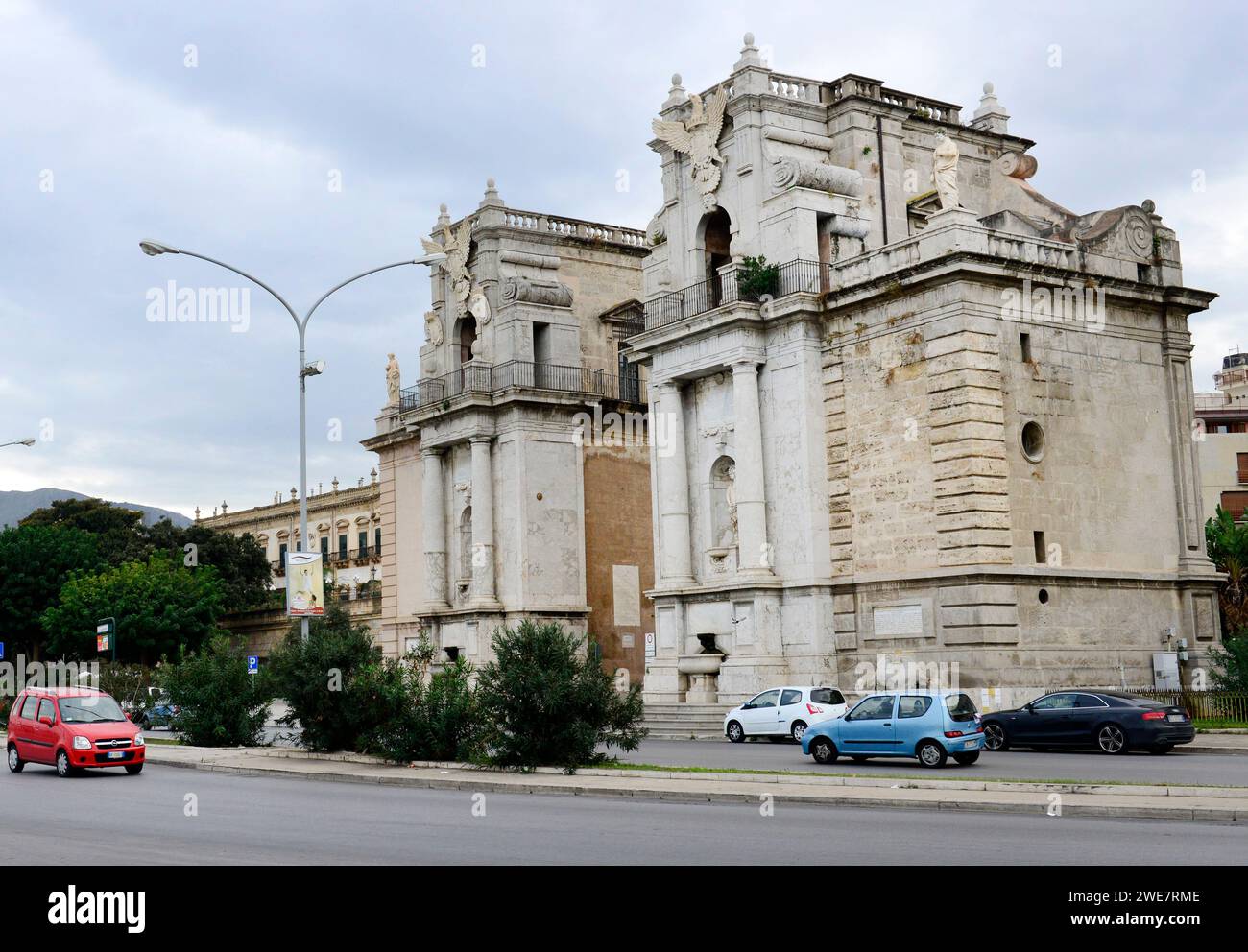 Porta felice è una porta monumentale della città di Palermo, Sicilia, Italia. Foto Stock