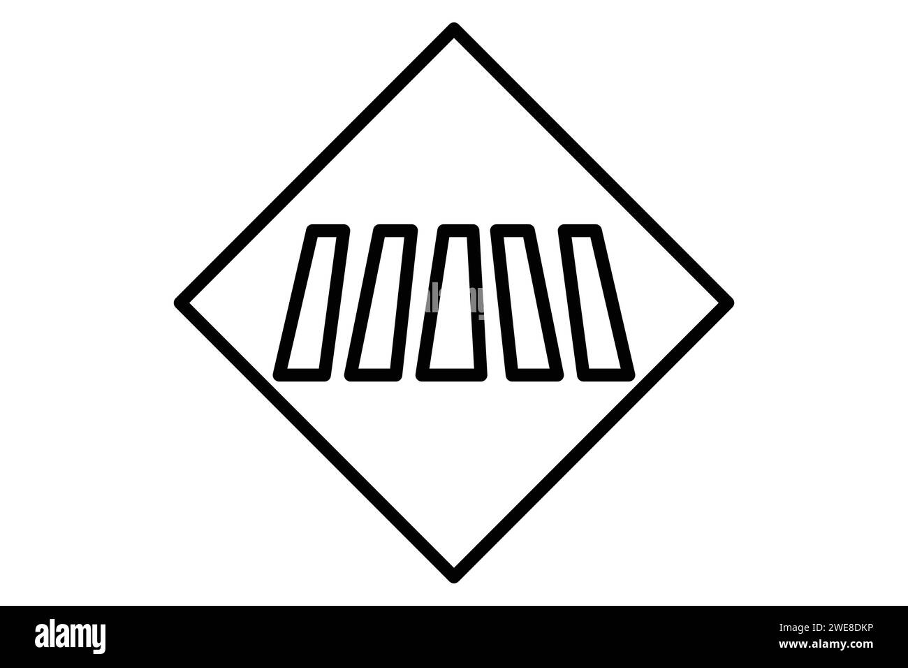 icona zebra crossing. icona relativa ai percorsi pedonali, navigazione pubblica. stile icona linea. illustrazione dell'elemento Illustrazione Vettoriale