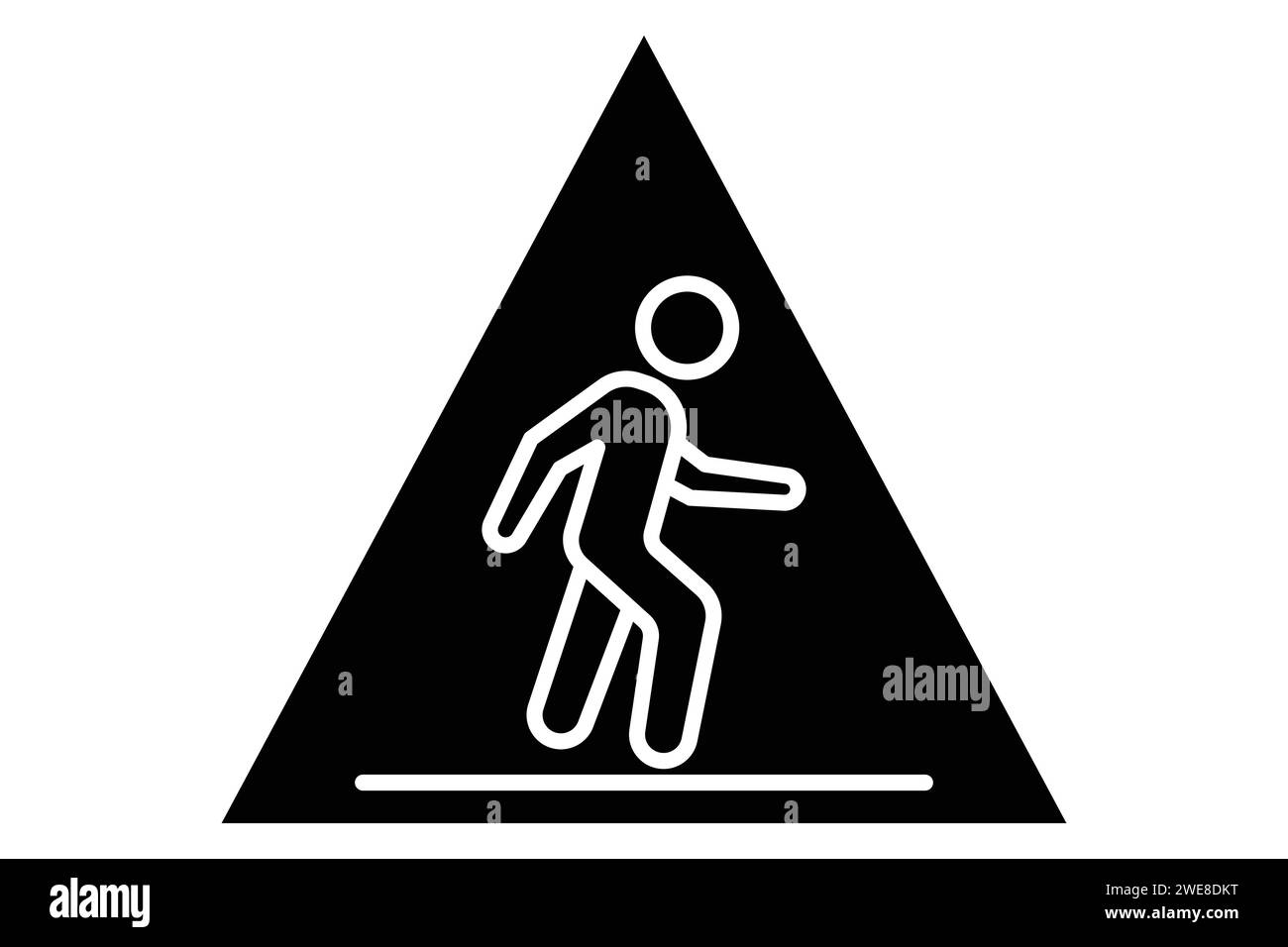 Icona attraversamento pedonale. icona relativa ai percorsi pedonali, navigazione pubblica. stile icona a tinta unita. illustrazione dell'elemento Illustrazione Vettoriale
