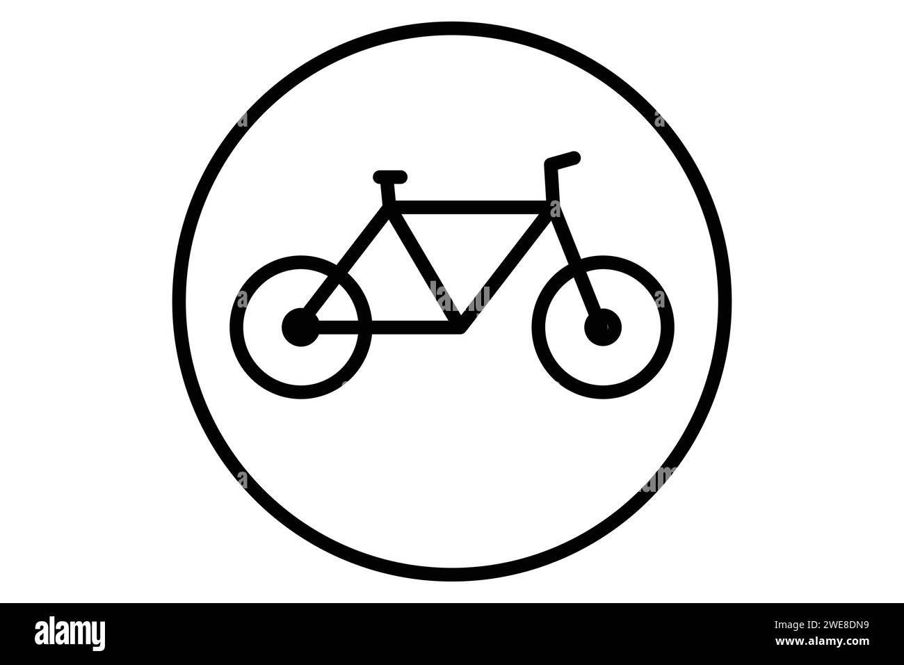 Icona della bicicletta. icona relativa alle piste ciclabili e ai percorsi ciclabili. stile icona linea. illustrazione dell'elemento Illustrazione Vettoriale