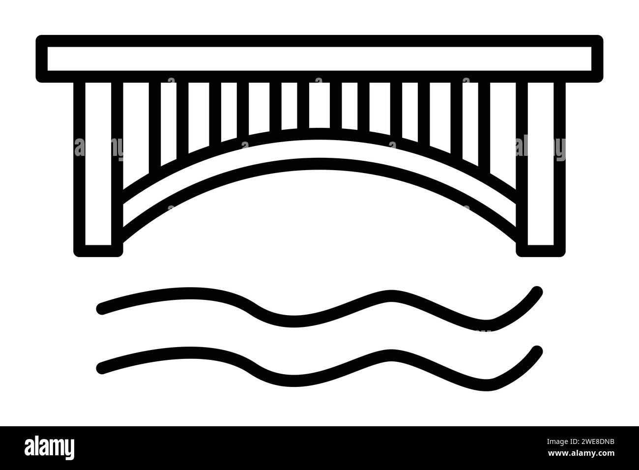 Icona Bridge. icona relativa a attraversamenti di fiumi e sentieri. stile icona linea. illustrazione dell'elemento Illustrazione Vettoriale