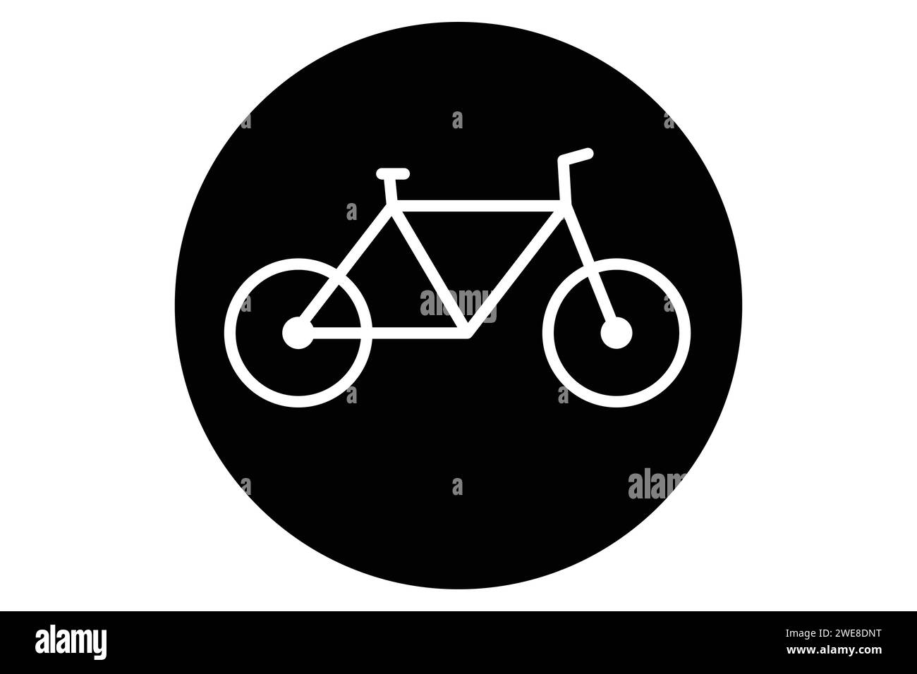 Icona della bicicletta. icona relativa alle piste ciclabili e ai percorsi ciclabili. stile icona a tinta unita. illustrazione dell'elemento Illustrazione Vettoriale