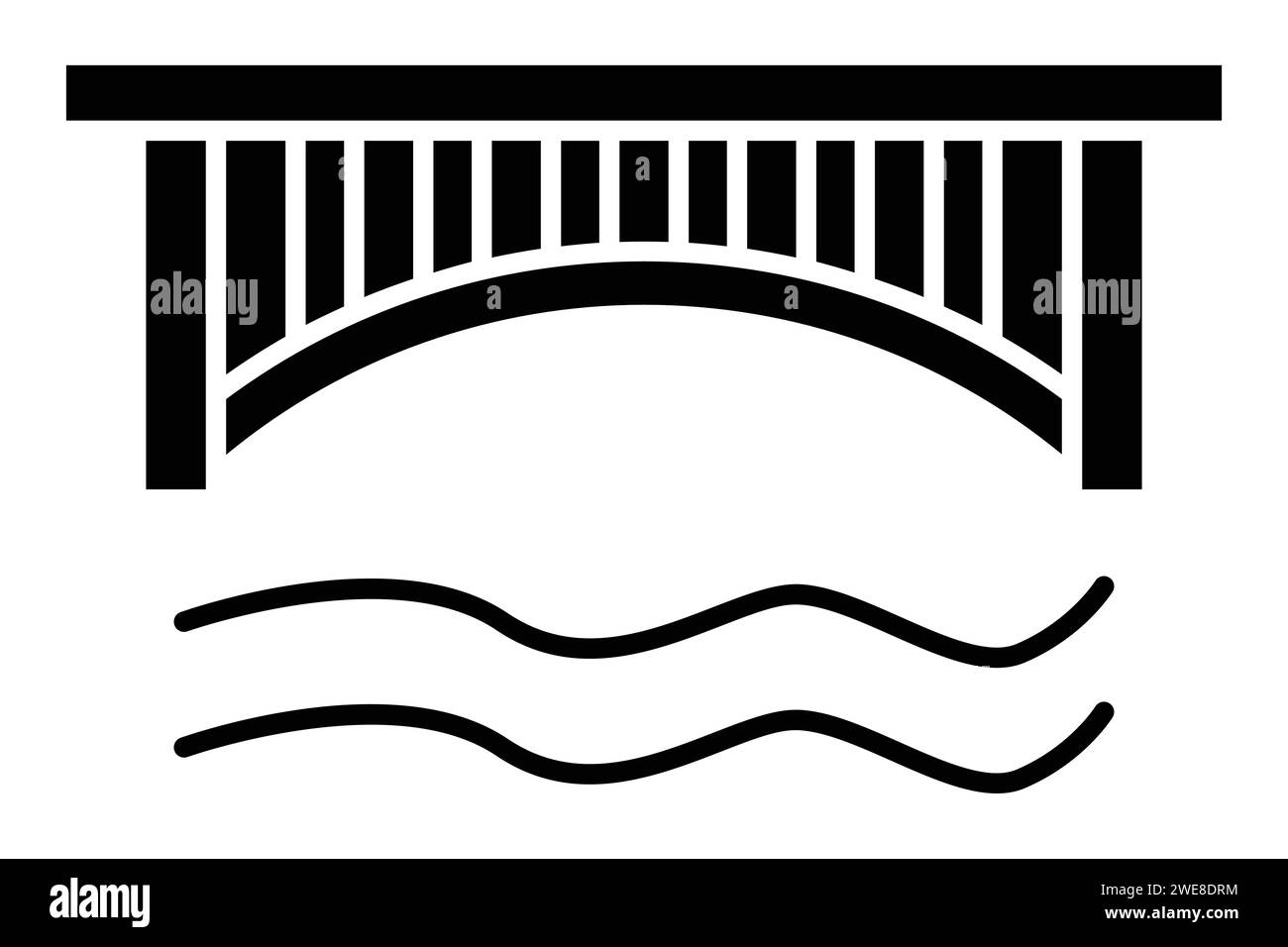 Icona Bridge. icona relativa a attraversamenti di fiumi e sentieri. stile icona a tinta unita. illustrazione dell'elemento Illustrazione Vettoriale