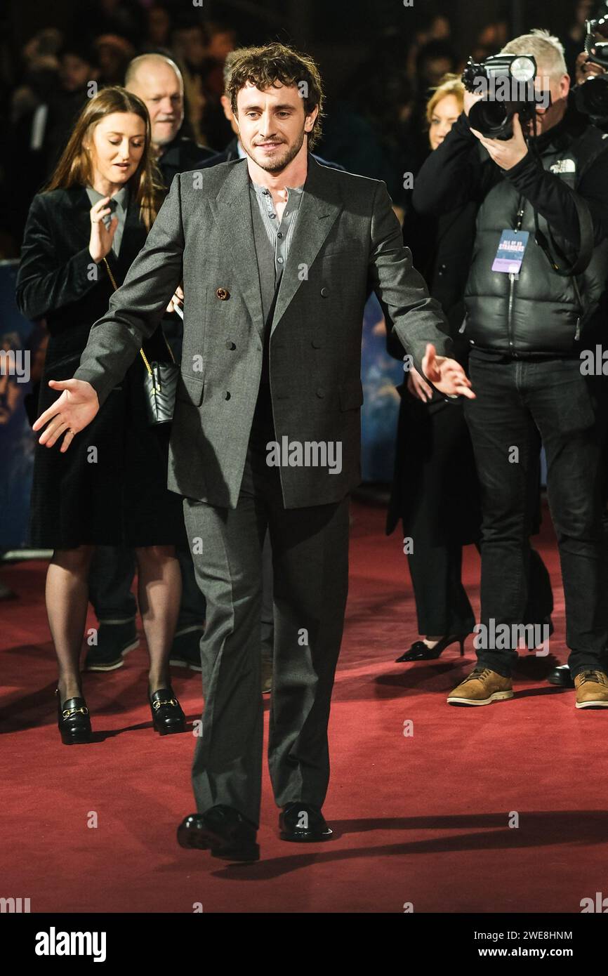 BFI Southbank, Londra, Regno Unito. 23 gennaio 2024. Paul Mescal ha fotografato allo Screening di gala del Regno Unito per TUTTI GLI SCONOSCIUTI statunitensi . Foto di Julie Edwards./Alamy Live News Foto Stock