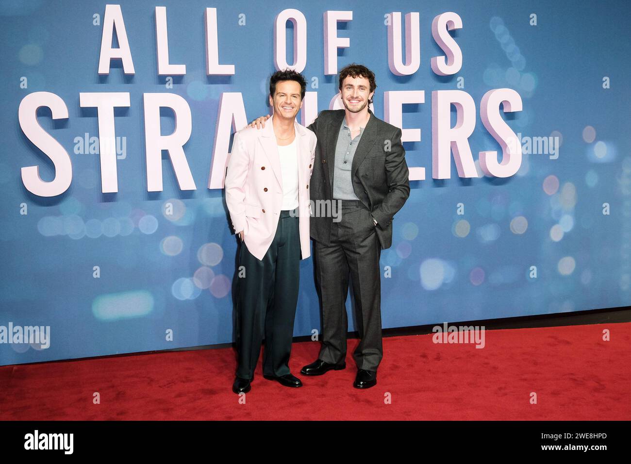 BFI Southbank, Londra, Regno Unito. 23 gennaio 2024. Paul Mescal, Andrew Scott ha fotografato al Gala Screening del Regno Unito per TUTTI GLI SCONOSCIUTI statunitensi . Foto di Julie Edwards./Alamy Live News Foto Stock