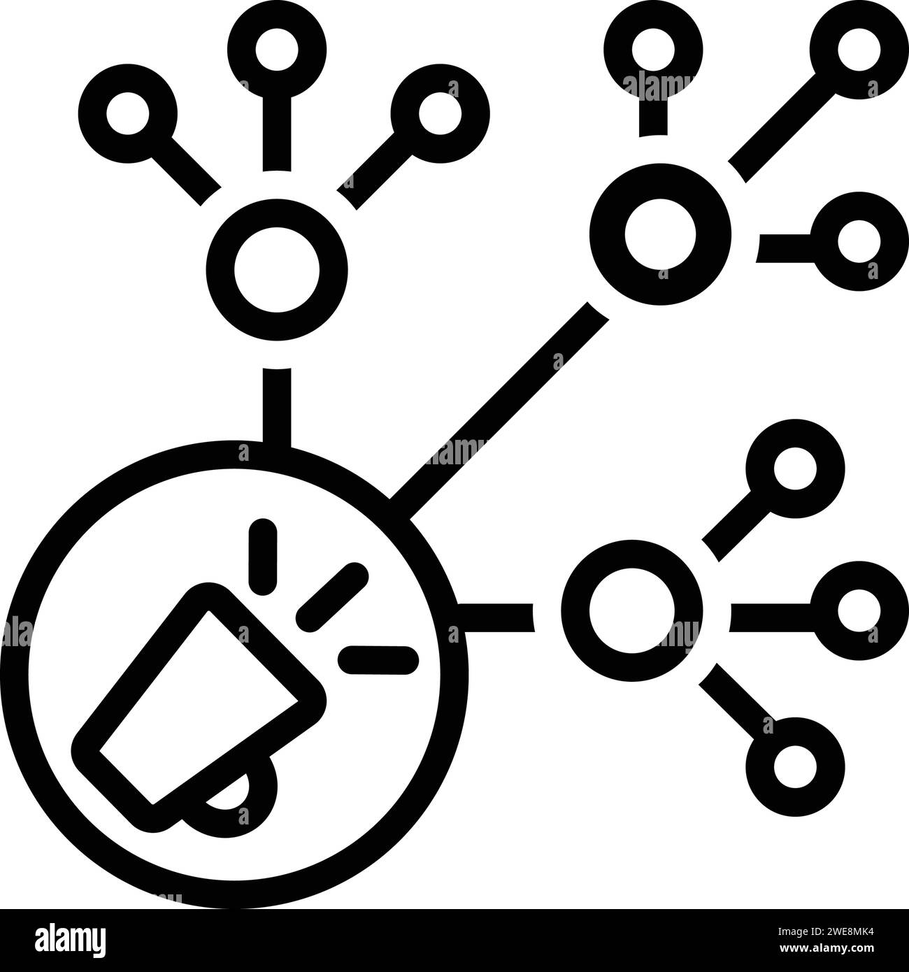 Icona per il marketing virale, la pubblicità Illustrazione Vettoriale
