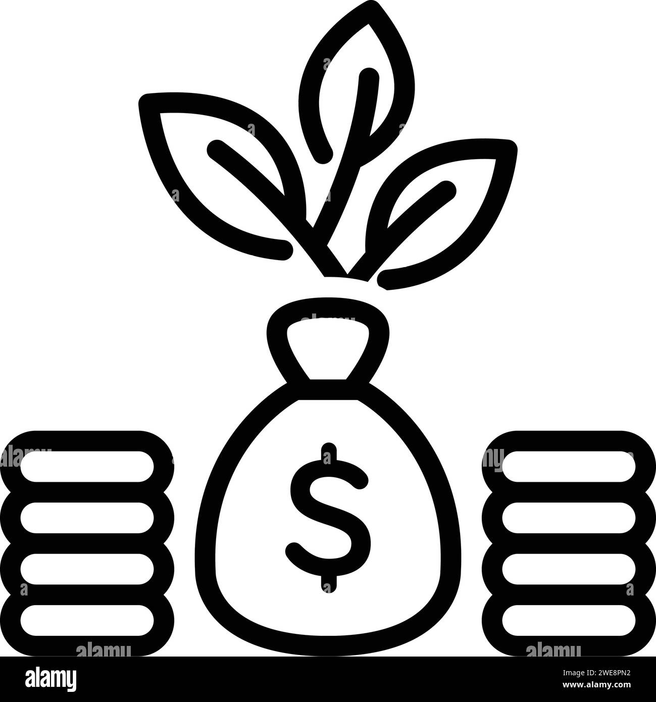 Icona per investimenti, investimenti, soldi Illustrazione Vettoriale