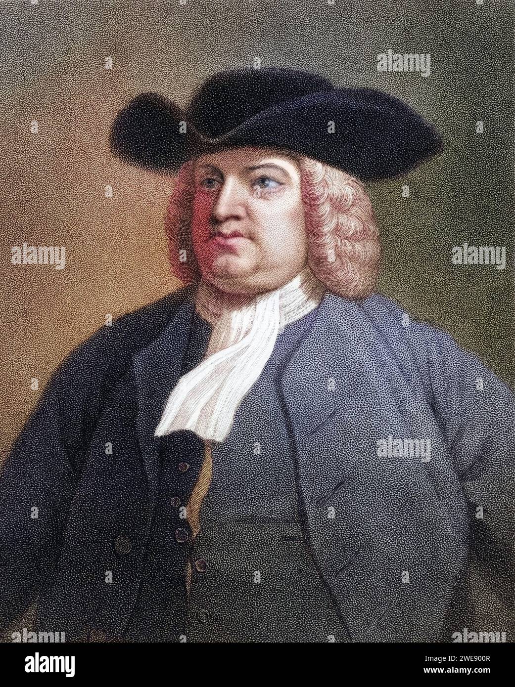 William Penn 1644-1718. Englischer Quäkerführer. Aus dem Buch Galleria di ritratti, veröffentlicht 1833., Historisch, digital restaurierte Reproduktion von einer Vorlage aus dem 19. Jahrhundert, data record non indicata Foto Stock