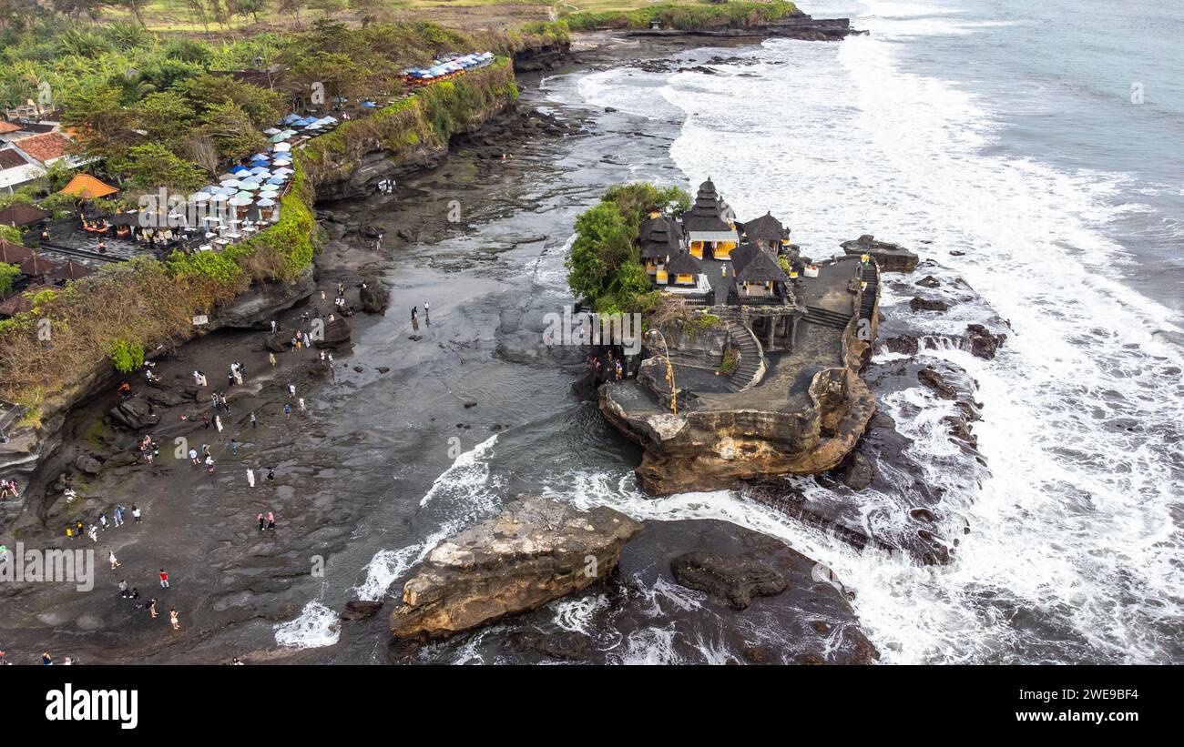 Tanah Lot, tempio indù balinese, Beraban, Bali Foto Stock