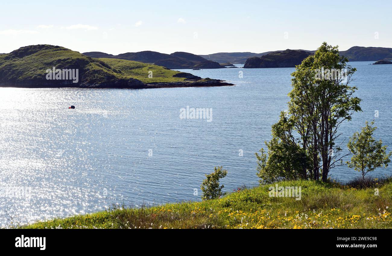 Paesaggio nel Pairc, una delle zone scenicamente più suggestive di Harris e Lewis, Ebridi esterne, Scozia Foto Stock