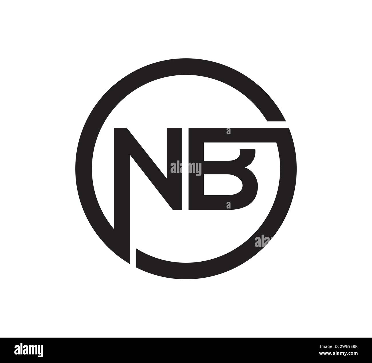 NB Letter logo e n Letter logo design vettoriale Illustrazione Vettoriale