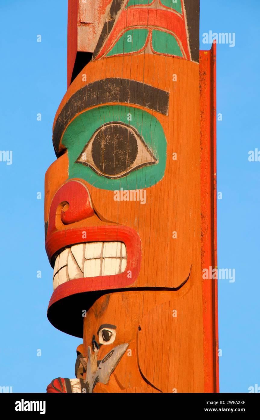 Il totem pole, Little Creek Casino Resort, Mason County, Washington Foto Stock