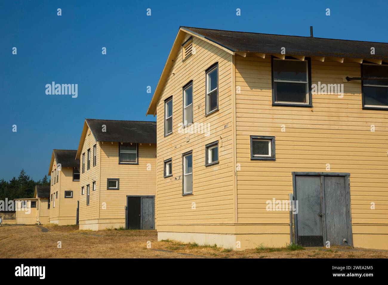 Fort Flagler caserma, Fort Flagler State Park, Washington Foto Stock