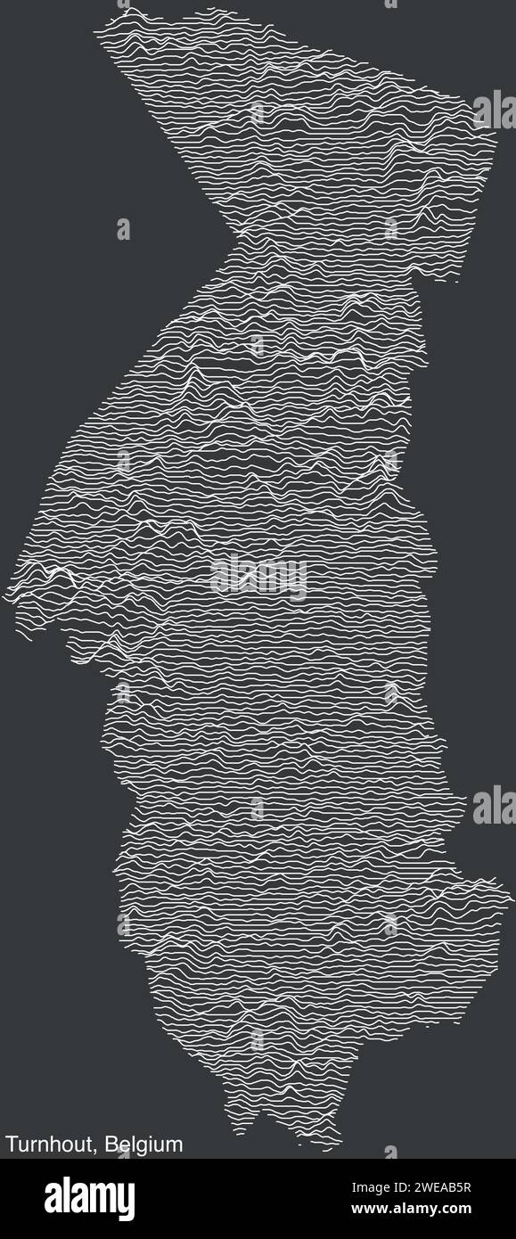 Mappa topografica di TURNHOUT, BELGIO Illustrazione Vettoriale