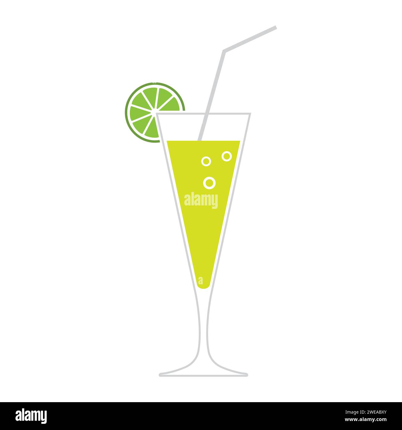 Bicchiere di limonata con Un'illustrazione vettoriale a fette di limone Illustrazione Vettoriale