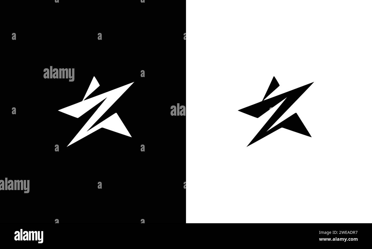 Logo AZ iniziale minimalista e innovativo e logo ZA Illustrazione Vettoriale