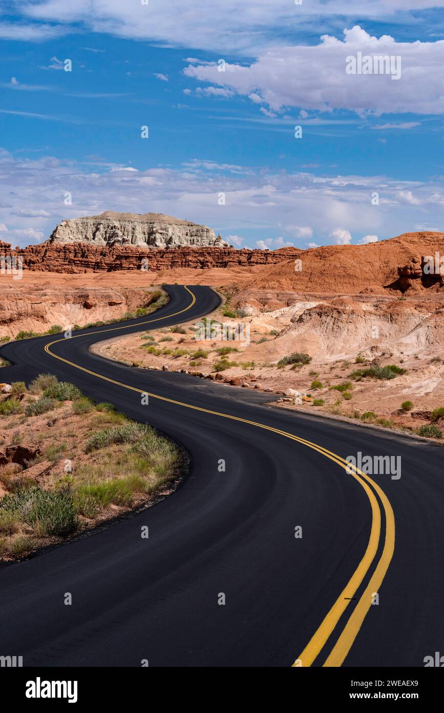 Autostrada per il Goblin Valley State Park, Utah» Foto Stock