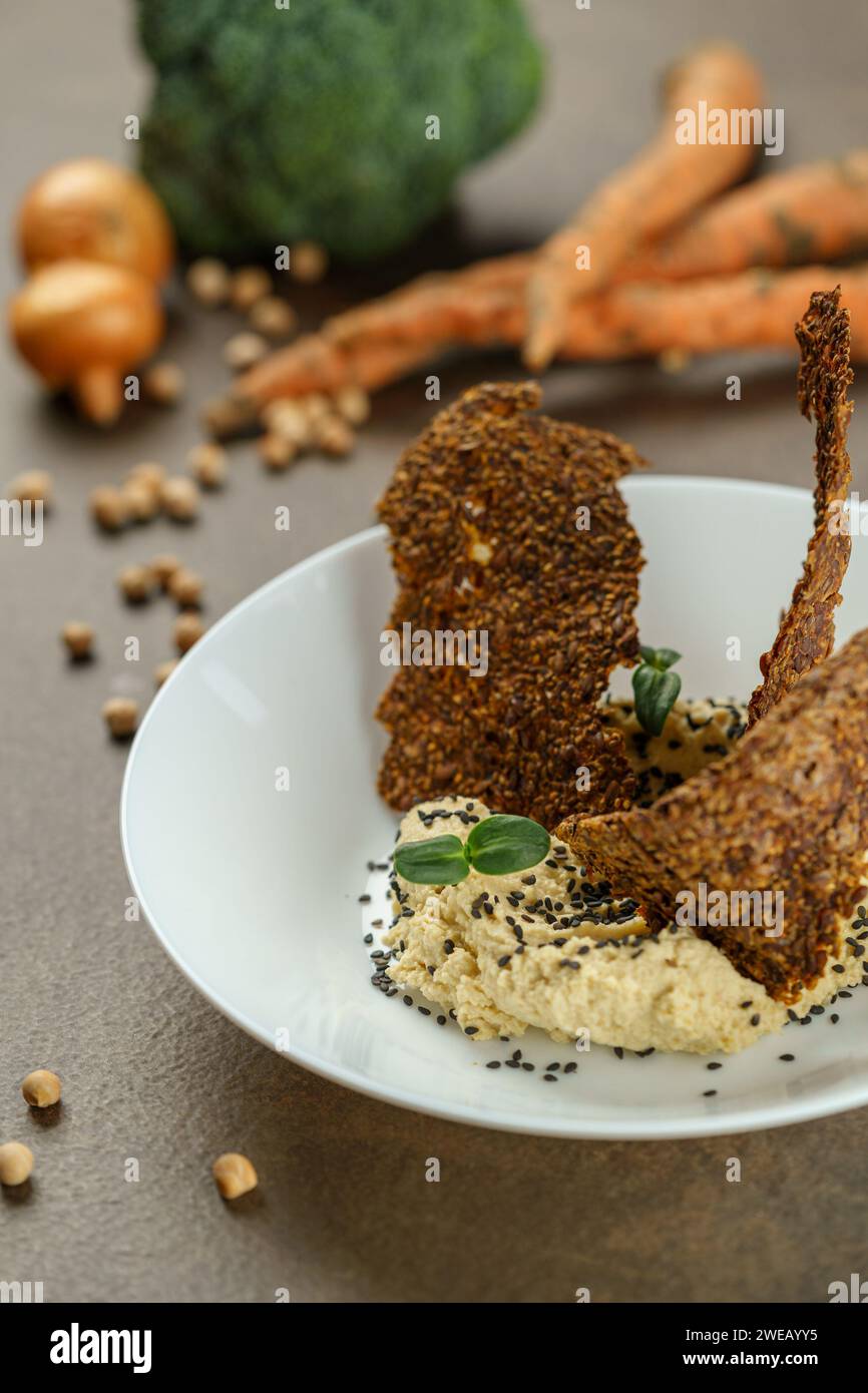 cibo vegan sano e elegante senza glutine Foto Stock