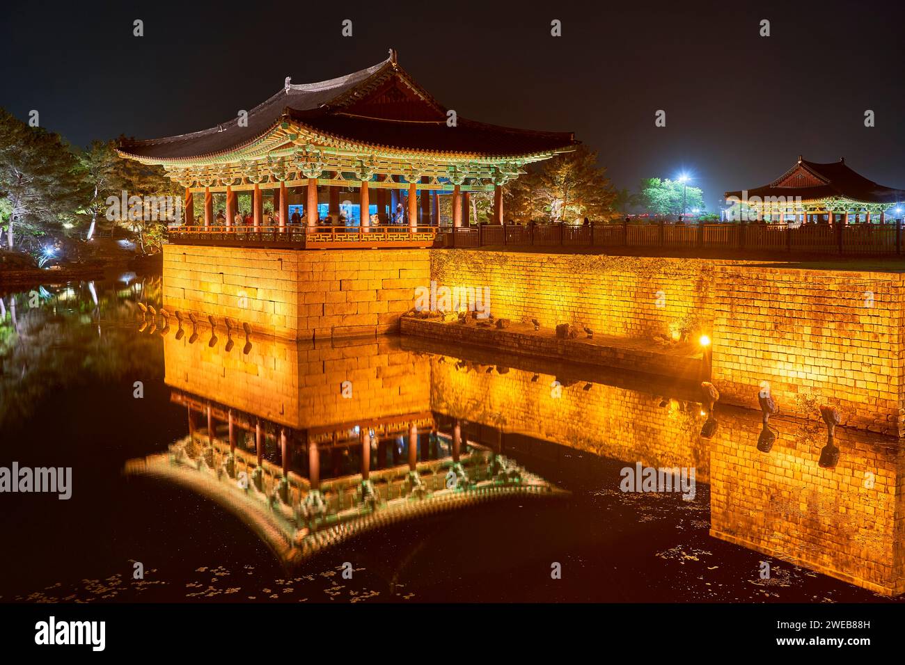 Donggung Palace e Wolji Pond Foto Stock