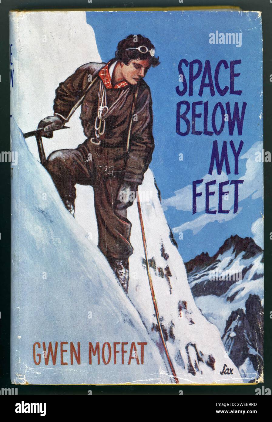 Space Below My Feet di Gwen Moffat, illustrazione originale del 1960 per la copertina del libro - Un classico libro di memorie alpinismo . Pubblicato nel 1961, Regno Unito Foto Stock
