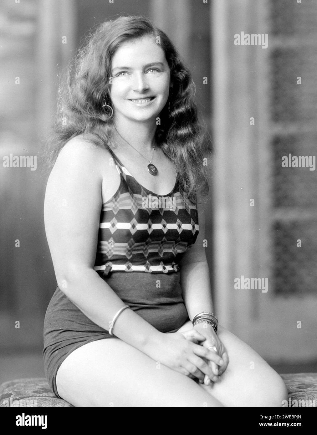 Mercedes Gleitze (1900 - 1981) nuotatrice professionista britannica, la prima persona conosciuta a nuotare nello stretto di Gibilterra e la prima donna britannica a nuotare nella Manica. Foto Stock