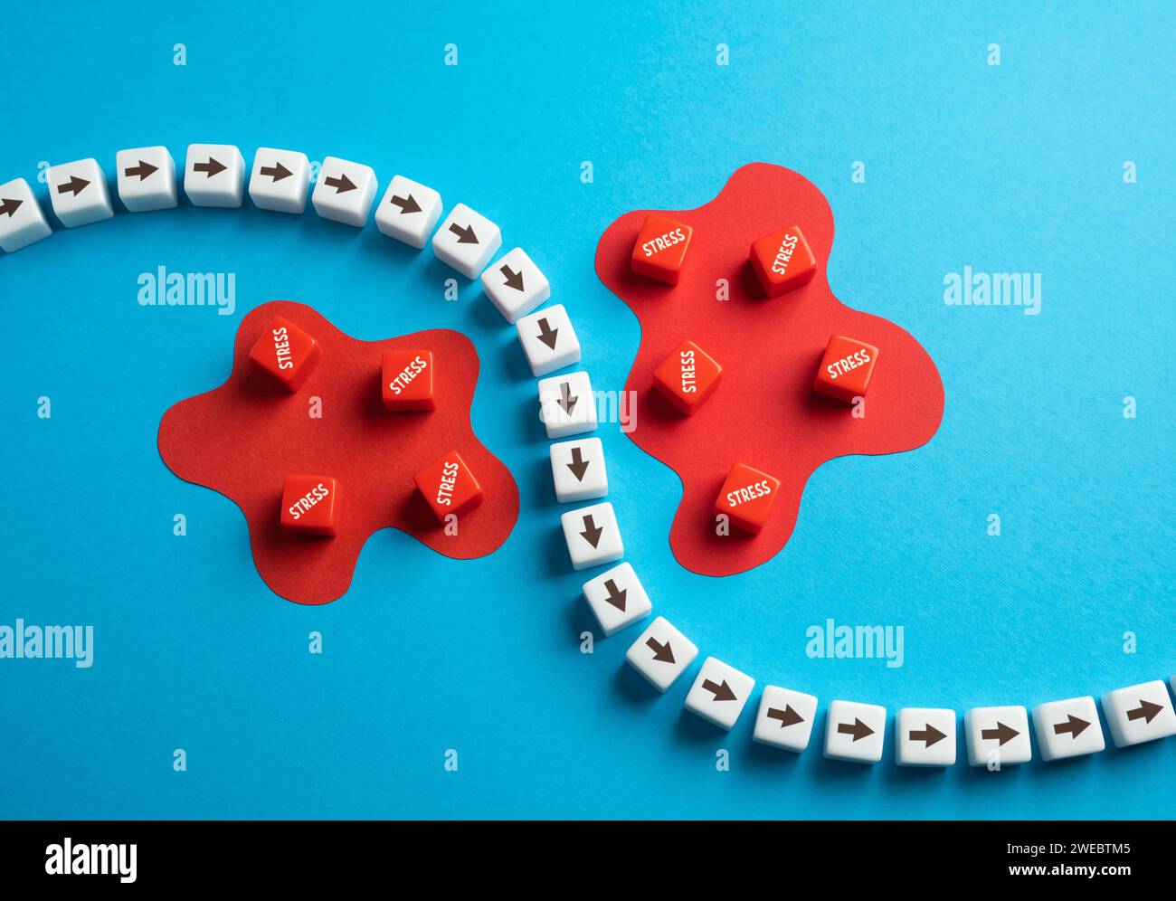 Evitare stress e guasti nervosi. Mantenere il benessere mentale. Gestire il carico di lavoro, esercitarsi con consapevolezza e promuovere un ambiente di supporto. Sa Foto Stock