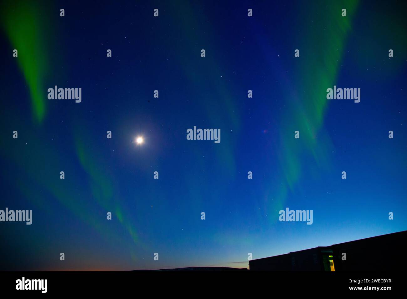 Bella immagine dell'aurora boreale in Islanda Foto Stock