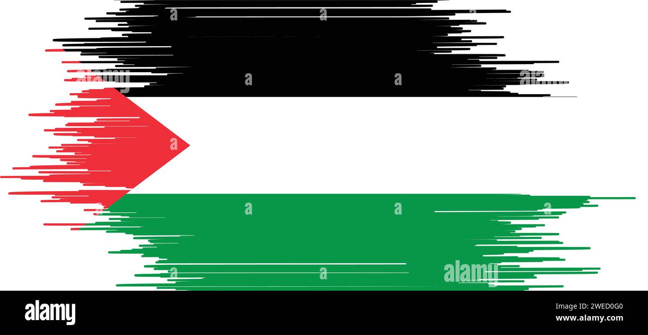 Modello di illustrazione del design dell'icona vettore bandiera Palestina Illustrazione Vettoriale